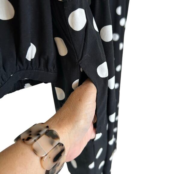 NWT AVA & VIV Black And White Polkadot MIDI Dress Size 2X Summer Beachy - Picture 5 of 8